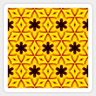 Bright Yellow Expressionist Art Yellow Rose Pattern 7 Sticker